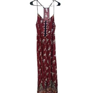 Xhilaration Sundress Dress Red Floral Maxi Size XL NWOT